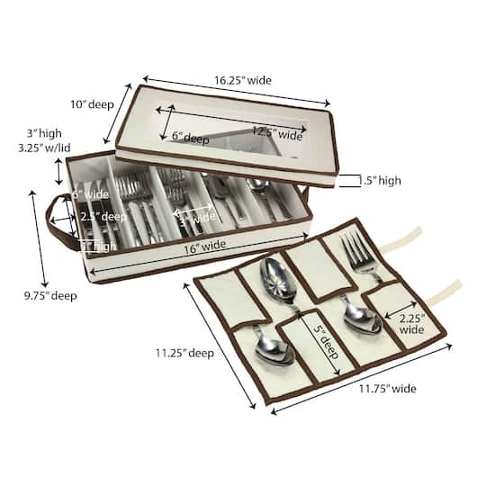 Household Essentials 19" Windowed Flatware Storage Chest